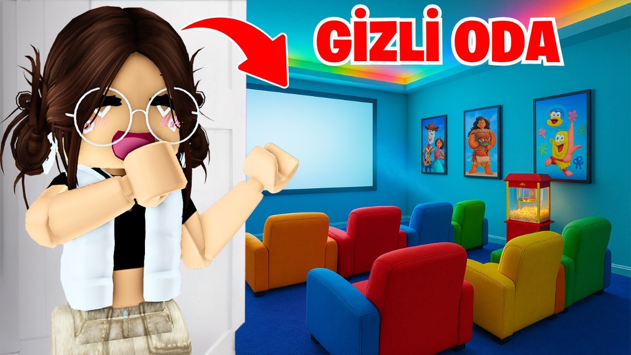 EVİMİZDE GİZLİ SİNEMA ODASI İNŞA ETTİM😊AYŞEM ECE ARI🐝ROBLOX BROOKHAVEN🏡RP
