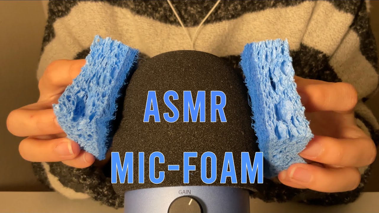 ASMR Mic Scratching with cover and sponge（no talking）