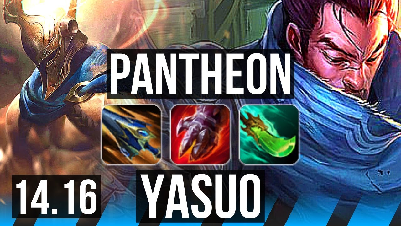 PANTHEON vs YASUO (MID) | 11/1/7, 66% winrate, Dominating | EUW Grandmaster | 14.16