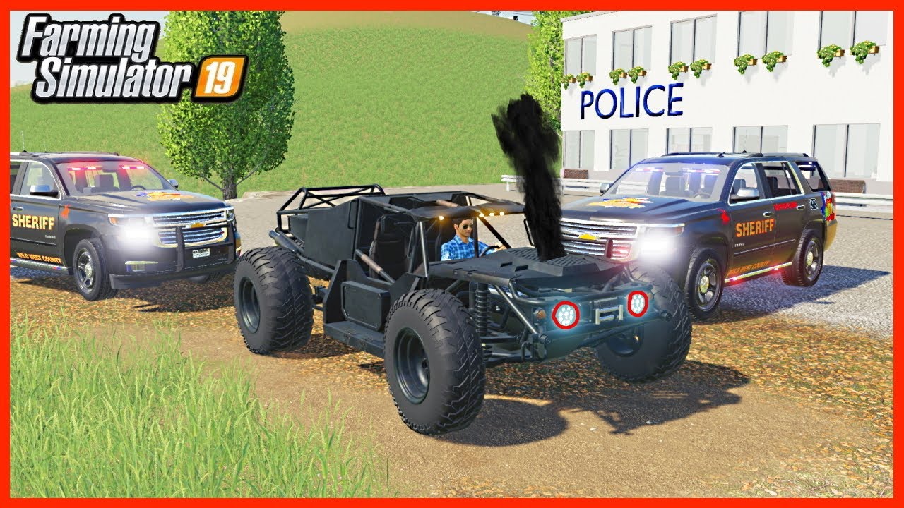 ILLEGAL DUNE BUGGY OUTRUNS COPS AND CRASHES! | (ROLEPLAY) FARMING SIMULATOR 2019