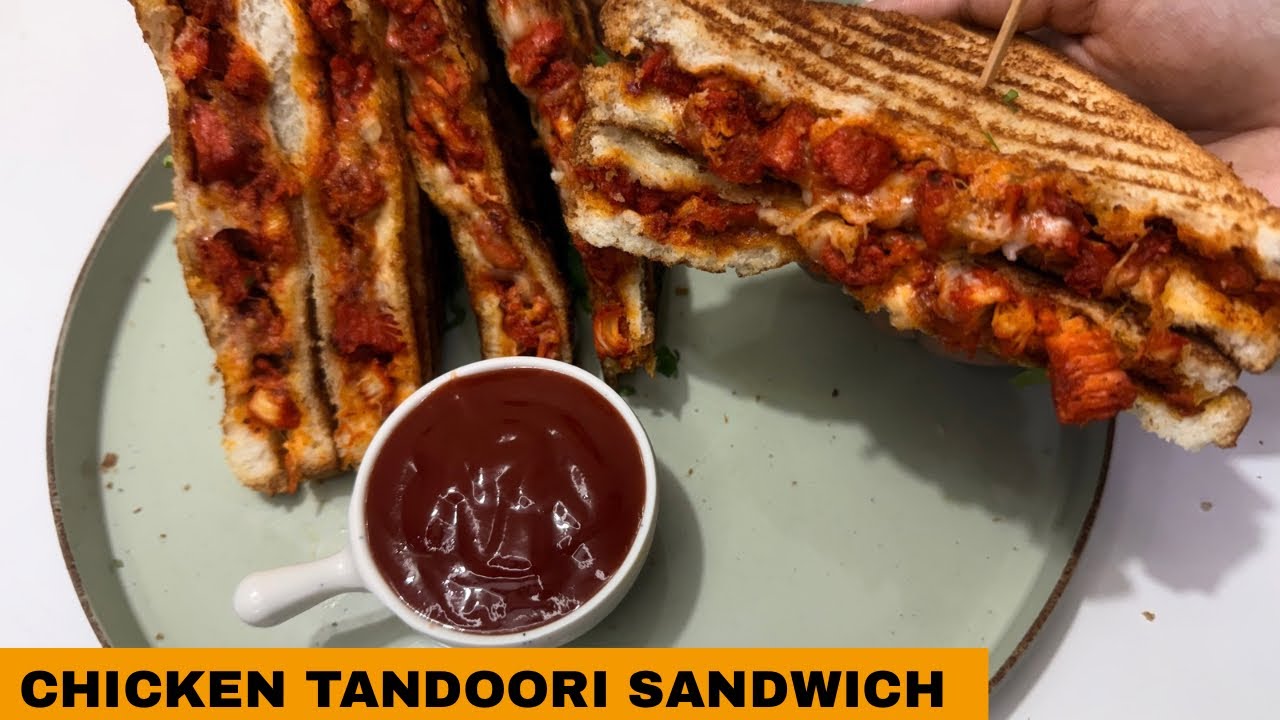 Tandoori Chicken Sandwich Without Salad | Hyderabadi Chicken Sandwich Bina Oven/Grill Pan