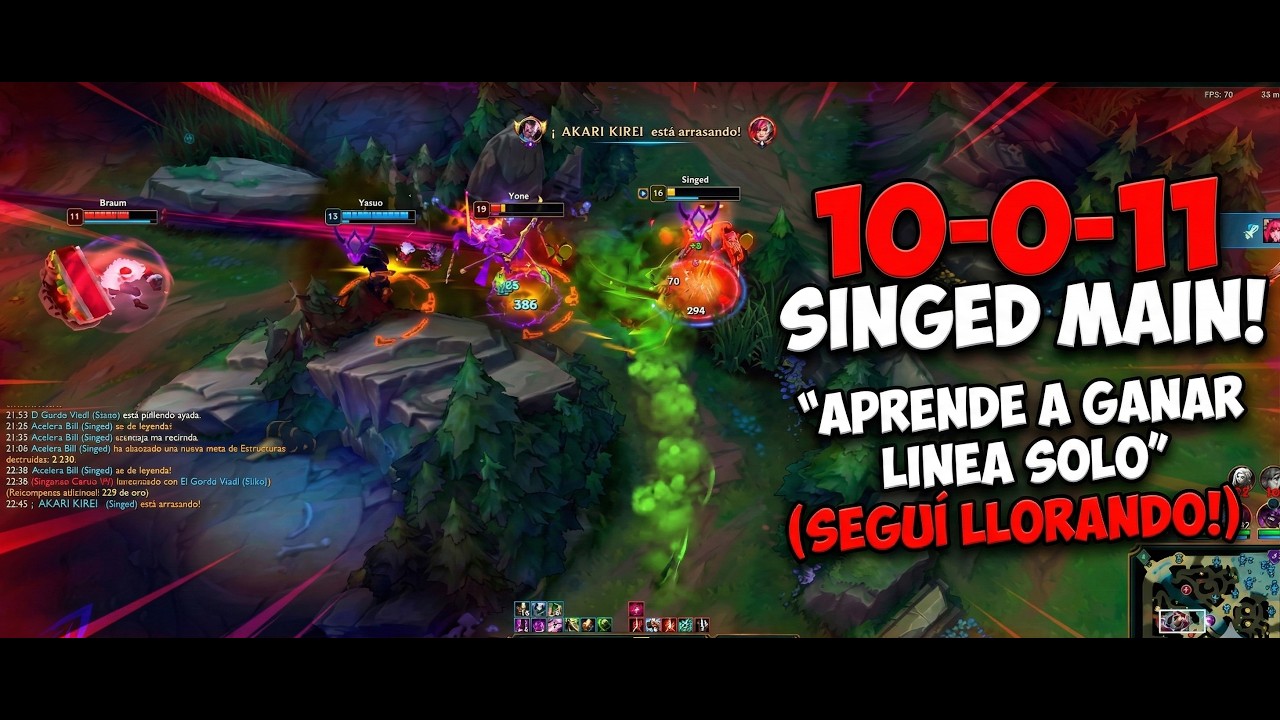 un YONE 1M de MAESTRIA? pobrecito totalmente DOMADO por mi SINGED | 10-0-11 PLATINO