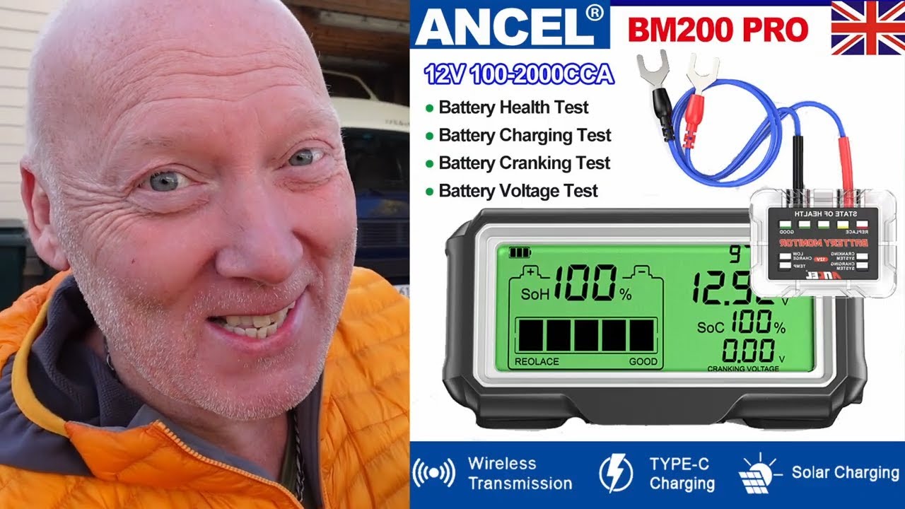 Монитор аккумулятора ANCEL BM200 PRO, тестер аккумулятора 12 В, анализатор состояния, зарядка эле...