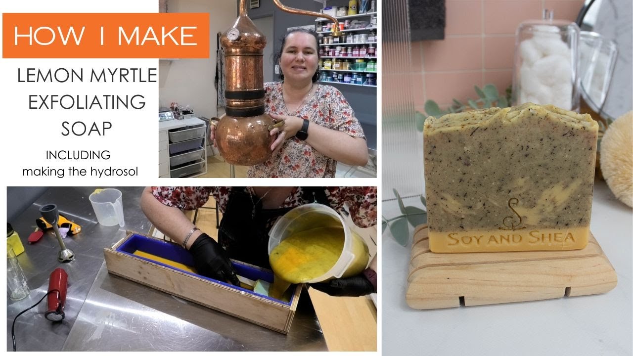 Making Lemon Myrtle Soap Bar PLUS making hydrosol with lemon myrtle leaves