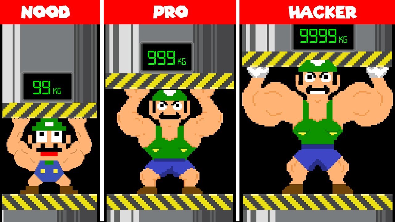 Super Mario: Luigi Challenge NOOB vs PRO vs HACKER | Game Animation