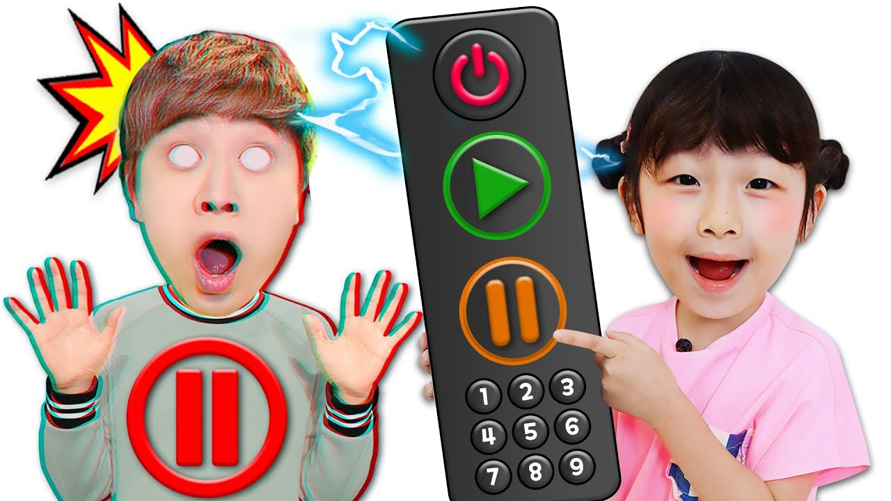 헉! 리모컨을 눌렀더니 아빠가!? Play the pause challenge with Father