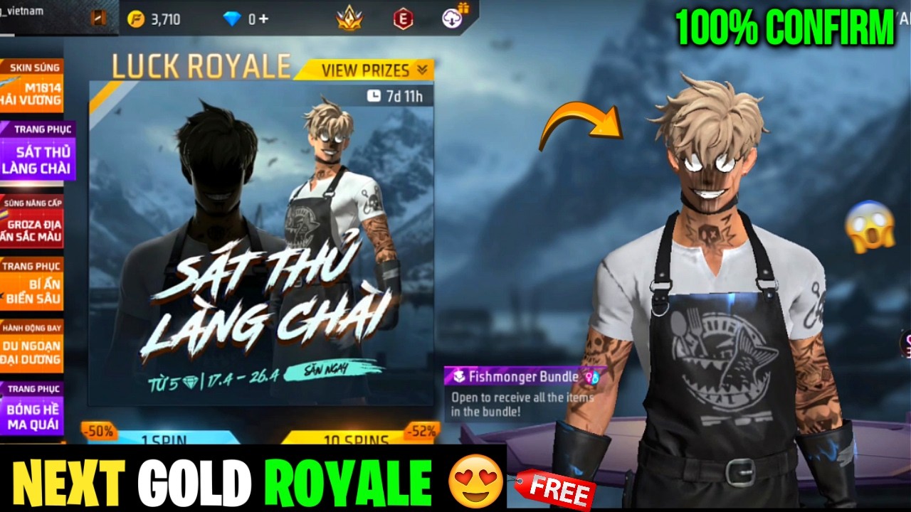 FREE Fire's Next Gold Royale Bundle || 100% Confirm Next Gold Royale Bundle