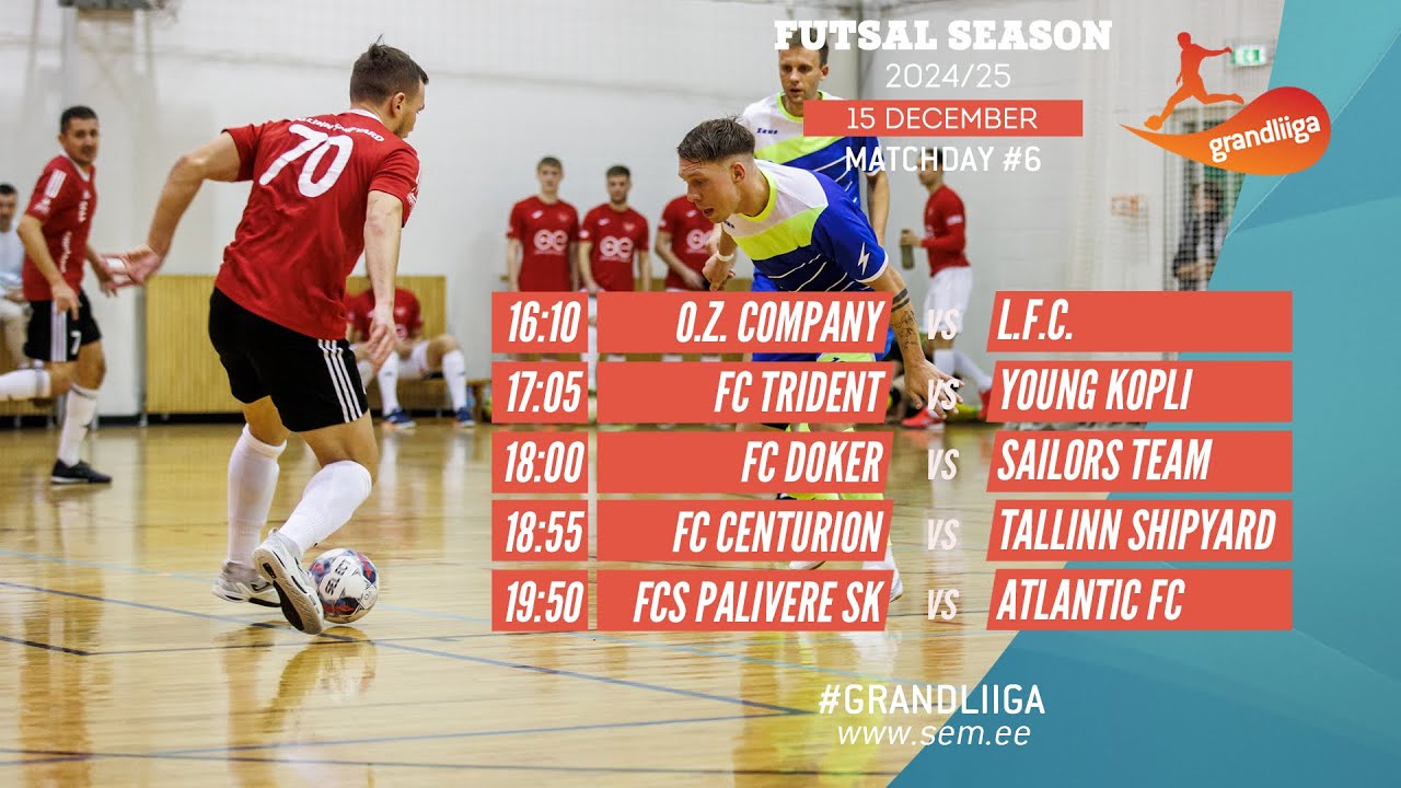 Grandliiga Futsal 2024/25 Premium division (15-Dec-24) Live stream