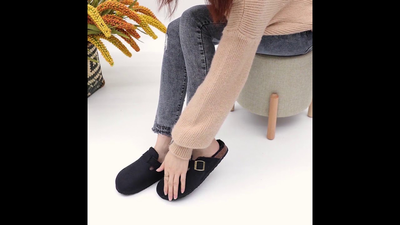 cork clogs with micro suede upper 2