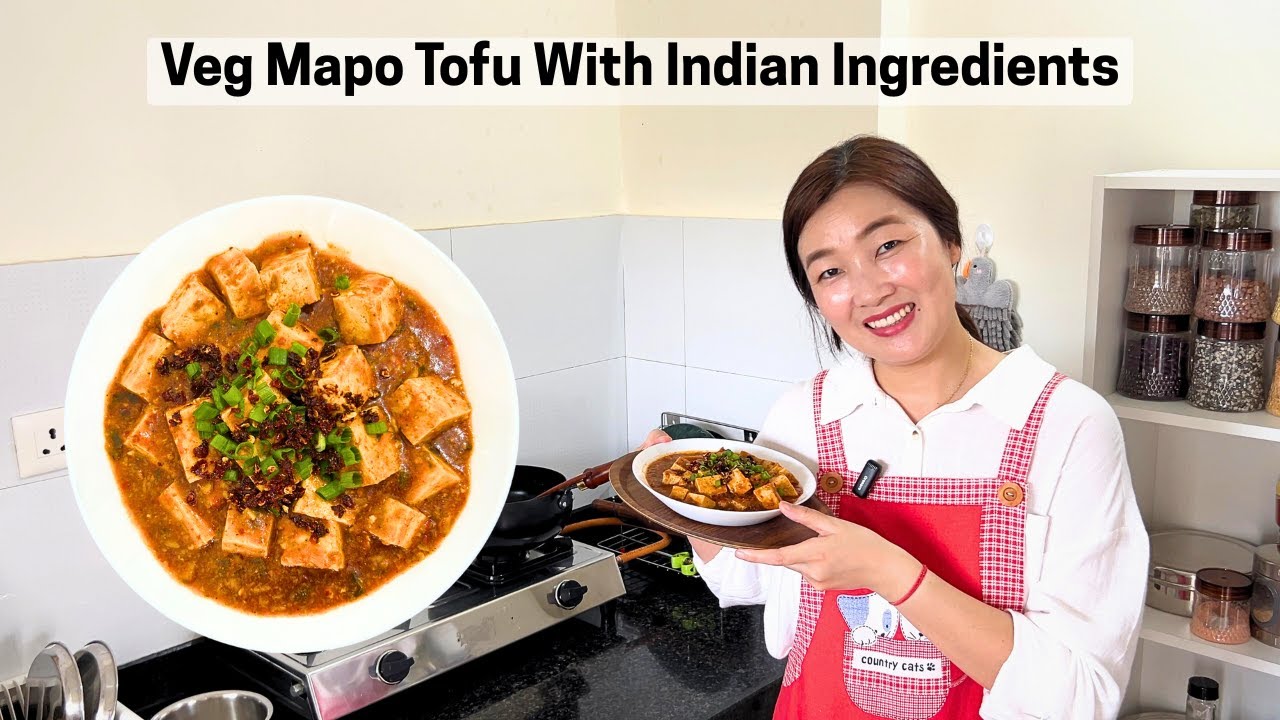 Vegan Mapo Tofu Recipe With Indian Ingredients 🌱 | Chinese Vegetarian Food | 素麻婆豆腐
