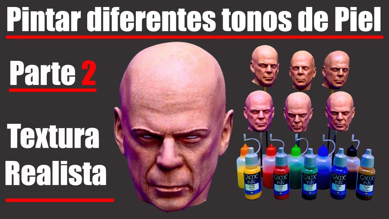 Como pintar pieles realistas en impresiones 3D//Parte 2 textura realista y lavados//Aerografía
