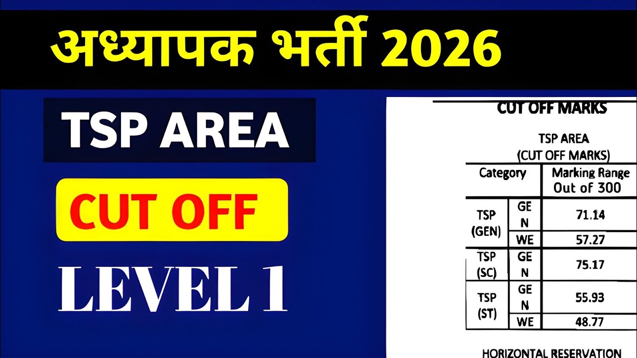 3rd Grade Teacher level 1 Cut off 2026 | REET Mains Level 1 Cut off Marks 2026