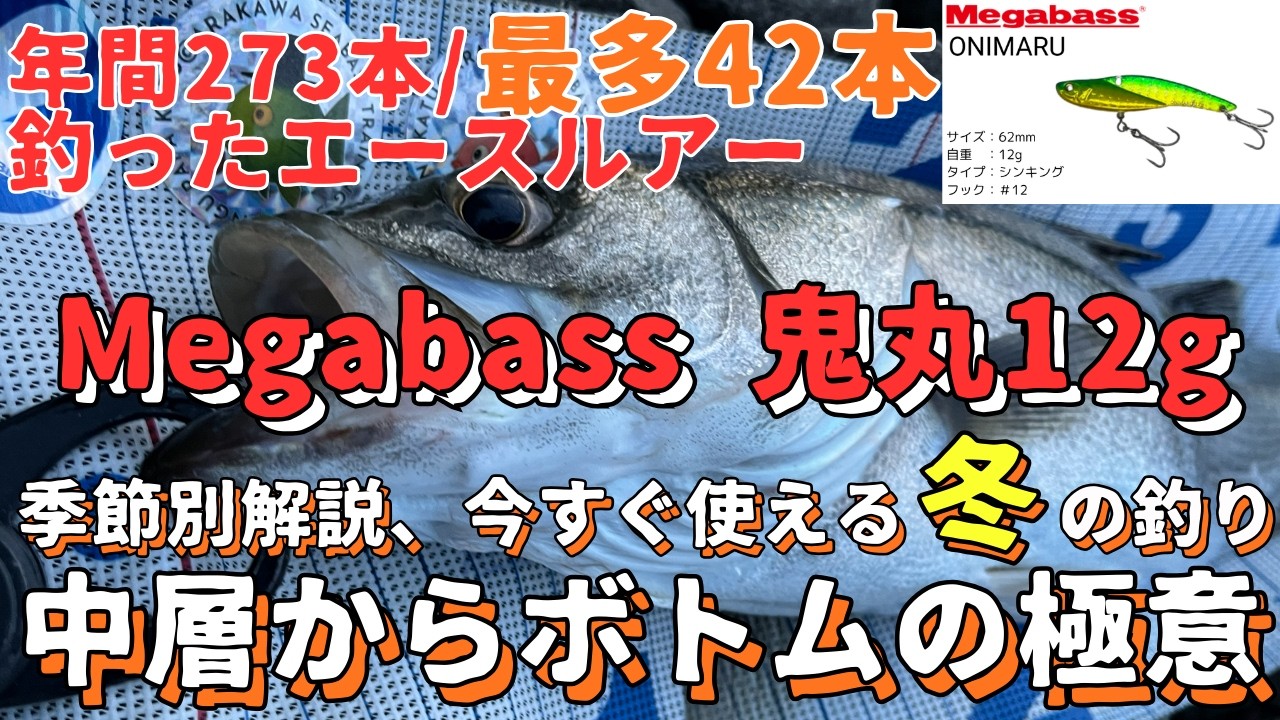【荒川】鬼丸12gの使い所を季節別に解説。直ぐに使える冬の釣りにも。