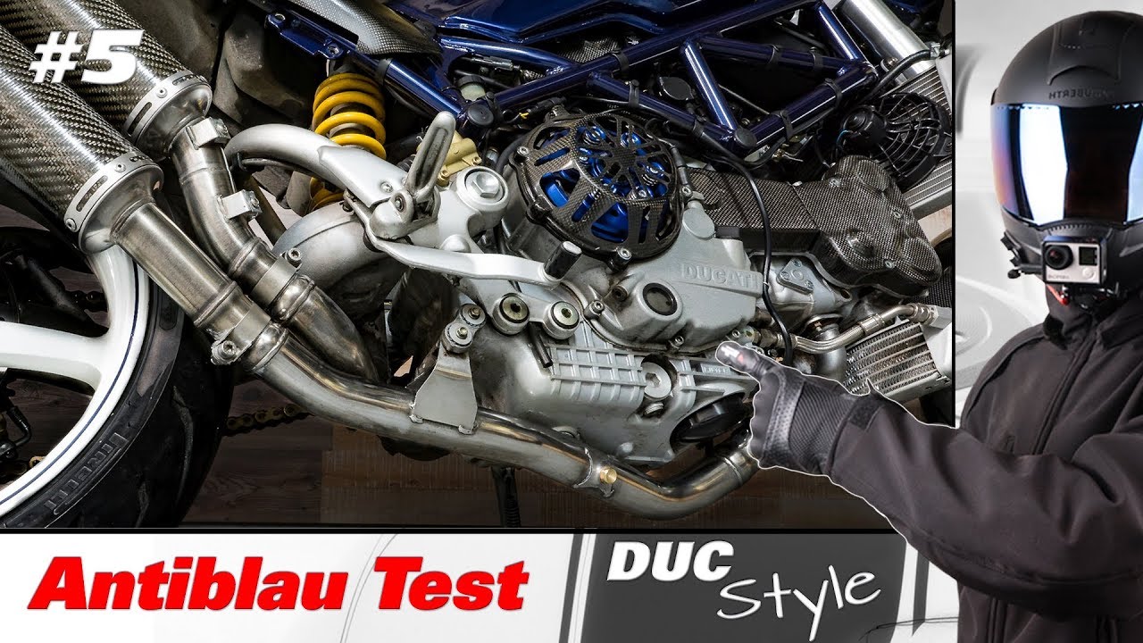 Motorrad Abgasanlage reinigen Autosol Antiblau Test