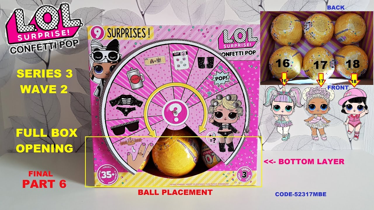 FULL BOX Opening LOL Confetti Pop Series 3 Wave 2! Part 6 Unicorn, Flower Child, Short Stop