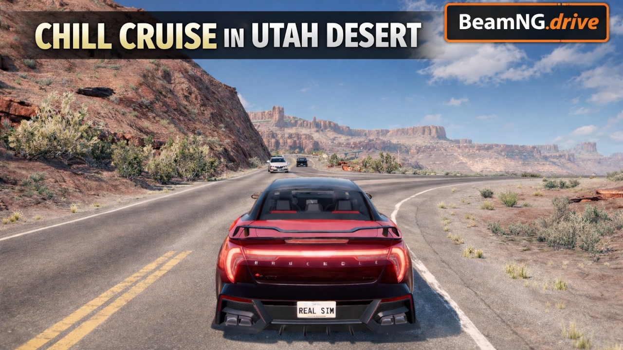 Calm Drive Through Utah… Pure Sound (Tunnel speed run) - BeamNG.drive