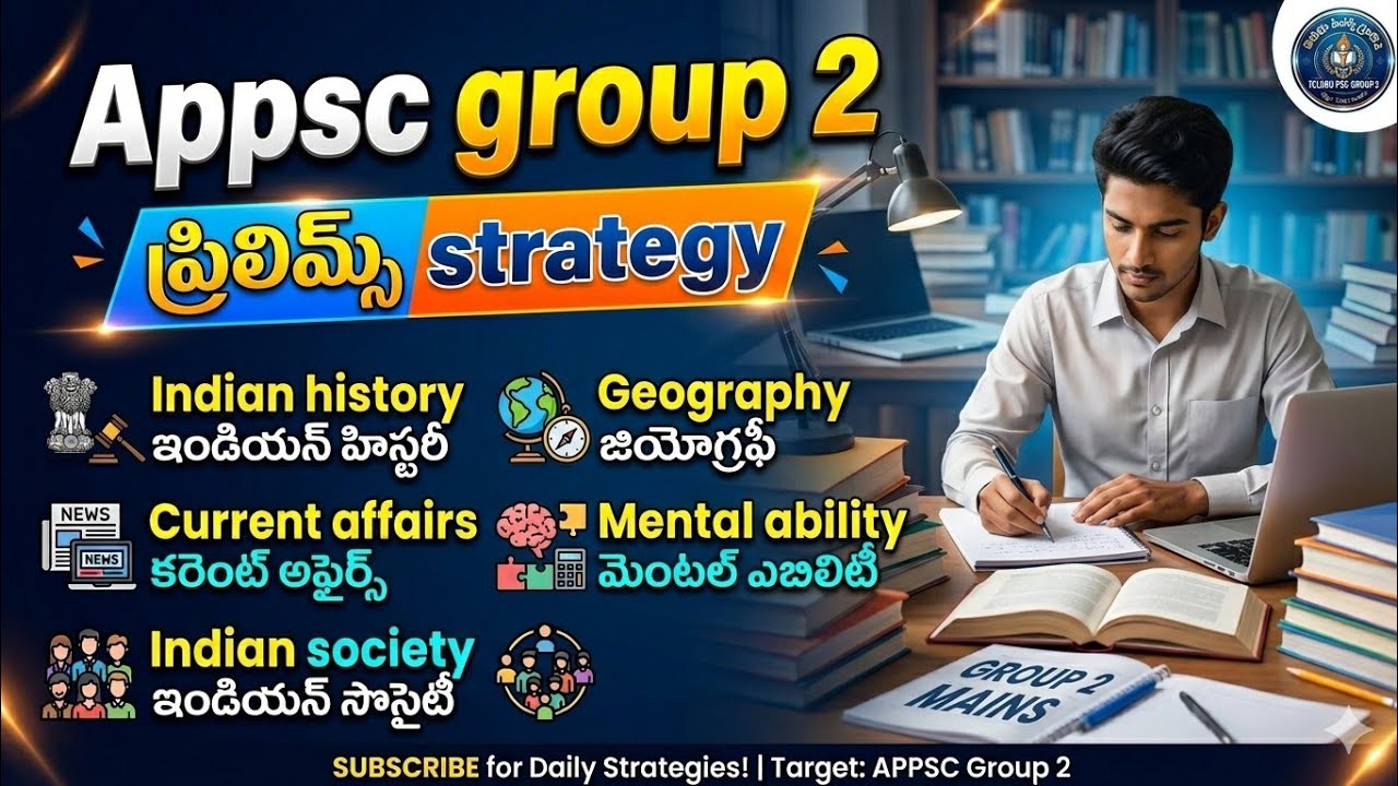 APPSC Group 2 Prelims Preparation Strategy | History, Geography, Mental Ability, CA & Society