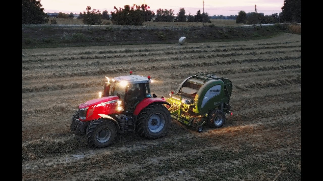 PRESSATURA MEDICA-Massey Ferguson 7726 + McHale V660-Grass baling by nigth
