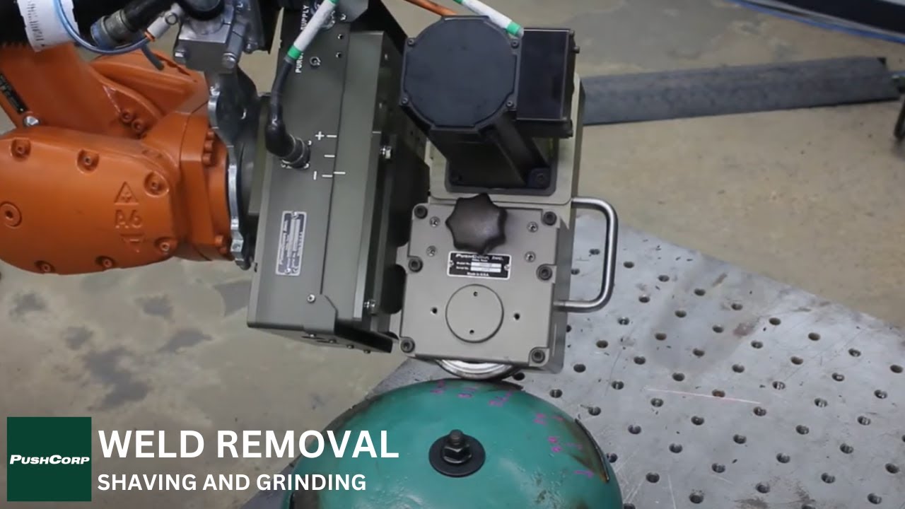 PushCorp Robotic Weld Shaving and Grinding Propane Tank