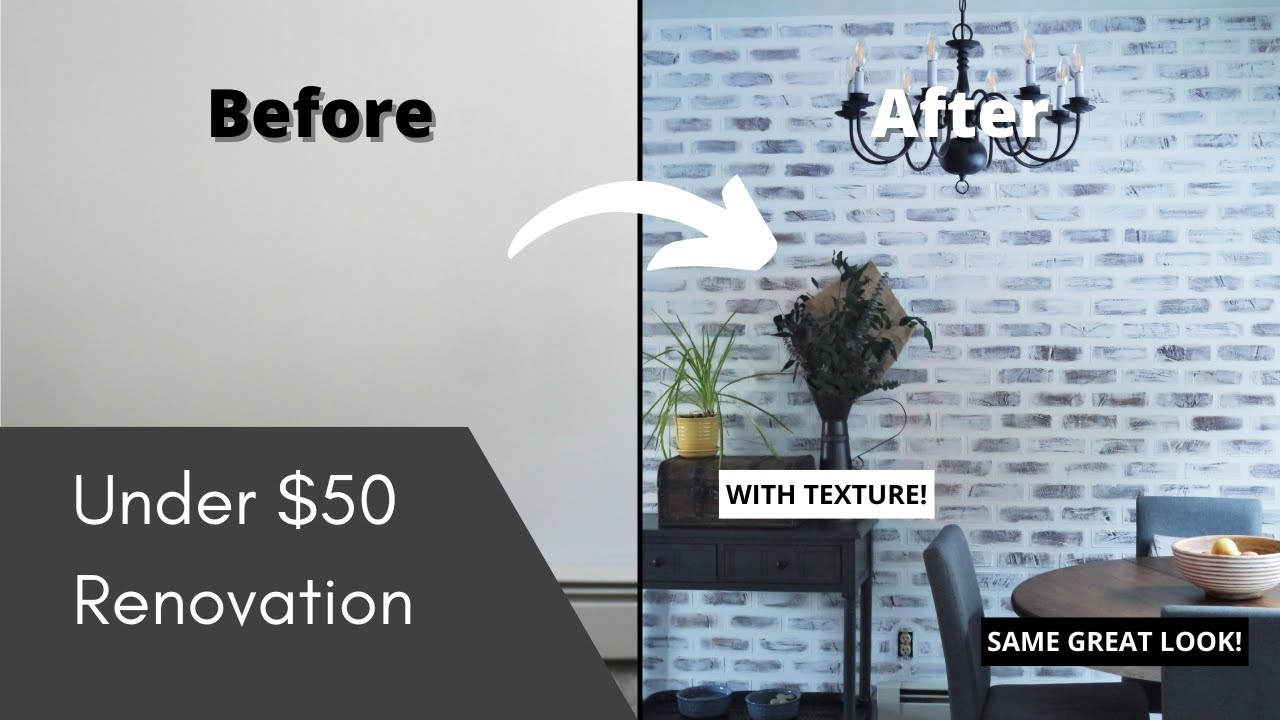 Realistic Faux Brick Wall UNDER $50 - Kitchen Renovation