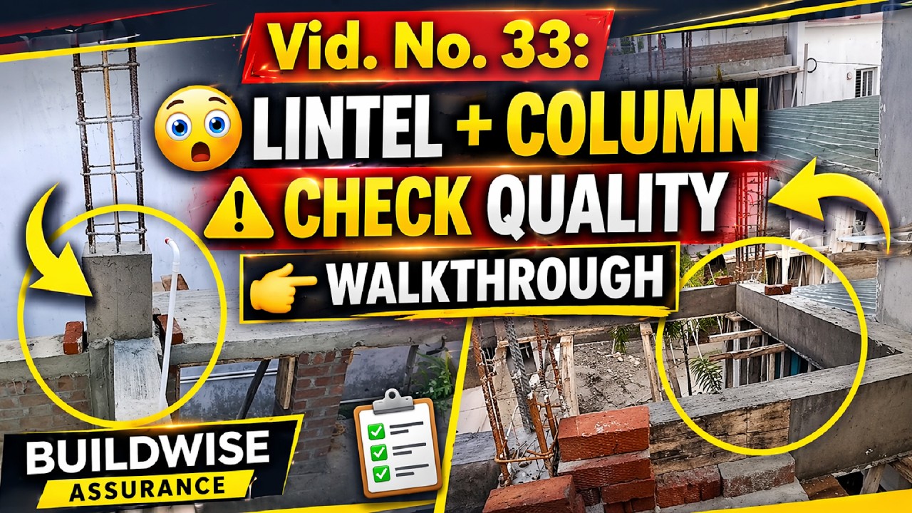 Vid. No. 33: Completed Lintel & Column Work | Site Walkthrough லின்டல் மற்றும் காலம் வேலை முடிந்தது