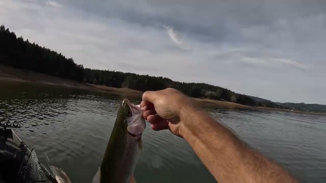 Hagg lake Oregon Nov 2025 Bass fishing.  Trout fishing.