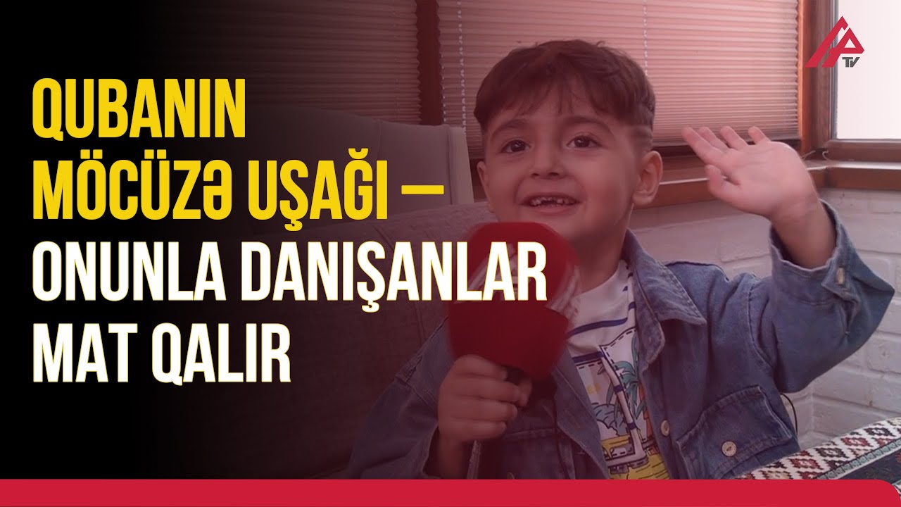 4 yaşlı qubalı uşaq zəkası ilə hamını şoka saldı - APA TV