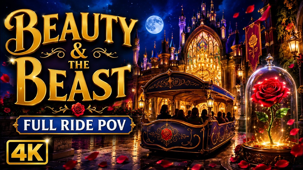 Tokyo Disneyland Beauty and the Beast FULL RIDE 4K | POV + Queue + Ride Through