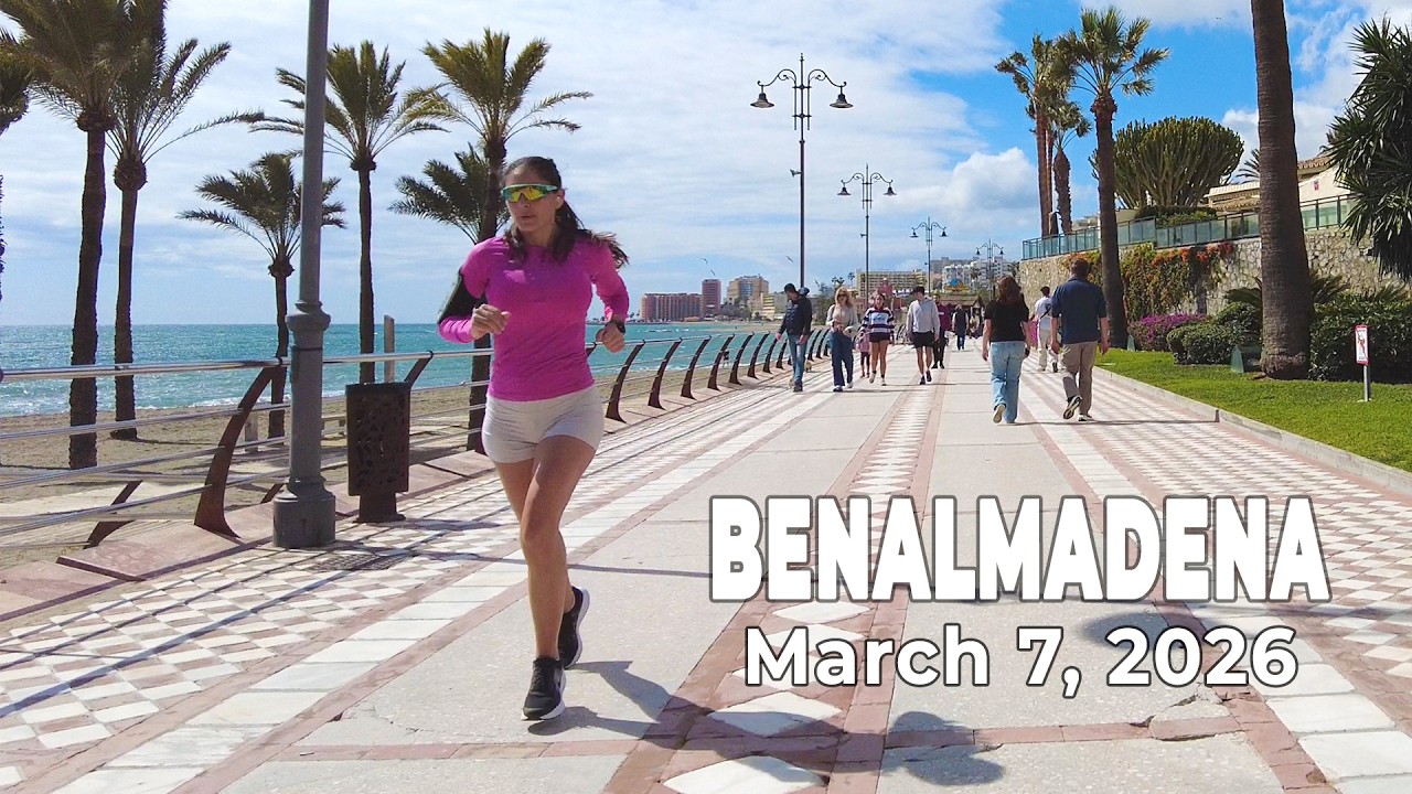 Benalmadena March 7, 2026 Promenade Walk Malaga Costa del Sol Spain [4K]