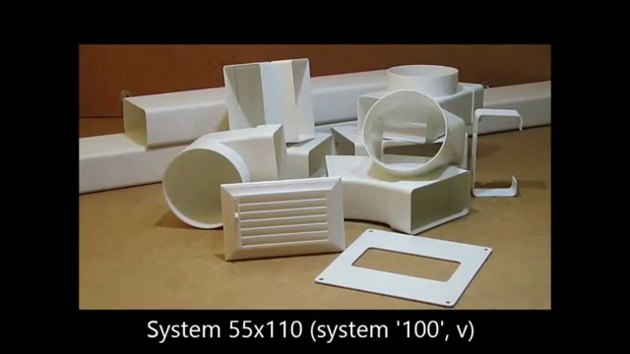 System płaskich kanałów wentylacyjnych 55x110 mm 'System 100' Vents - www.instalszop.pl