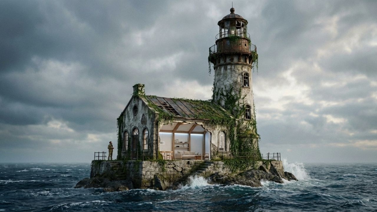 Building the Interior of an Abandoned Lighthouse – This Man Turns a Tower into a Livable Home #2