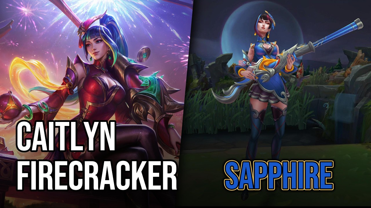 Firecracker Caitlyn Skin - Sapphire | League of Legends | Chromas Skin