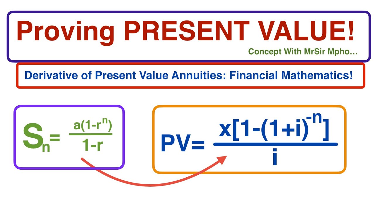 PRESENT VALUE ANNUITY Proof | Financial Management | Geometric Series | with MrSir Mpho 