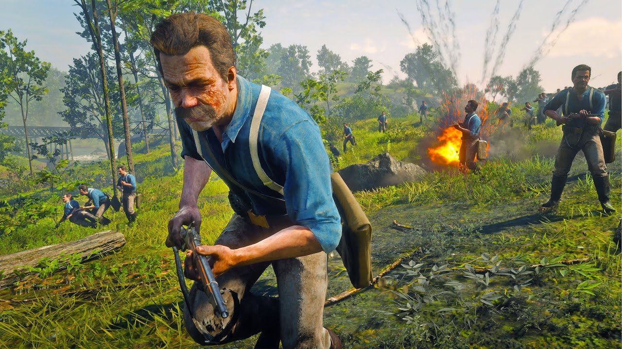Red Dead Redemption 2's Largest Civil War Battle At Fort Bernard! [RDR2 PC MODS]