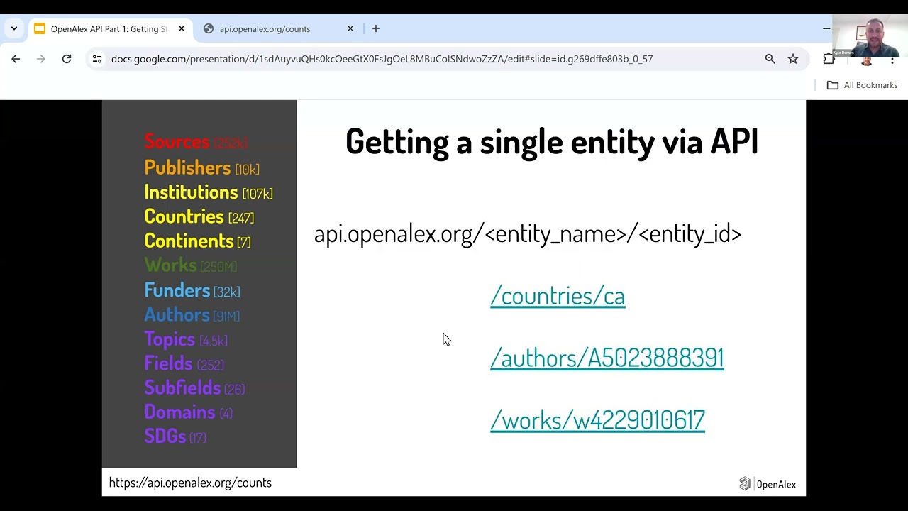 Webinar: The OpenAlex API Part 1: Getting Started