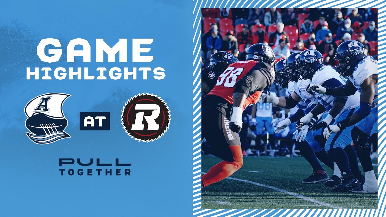 CFL Game Highlights: Toronto Argonauts @ Ottawa RedBlacks - November 6, 2021
