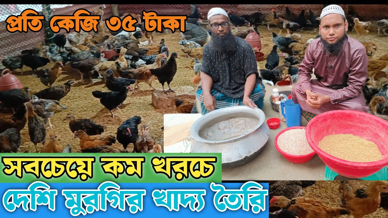 দেশি মুরগী খাবার তৈরি, দেশি মুরগী খাদ্য তালিকা, মাত্র ৩৫ কেজি,desi murgi khabar, hafiz incubator