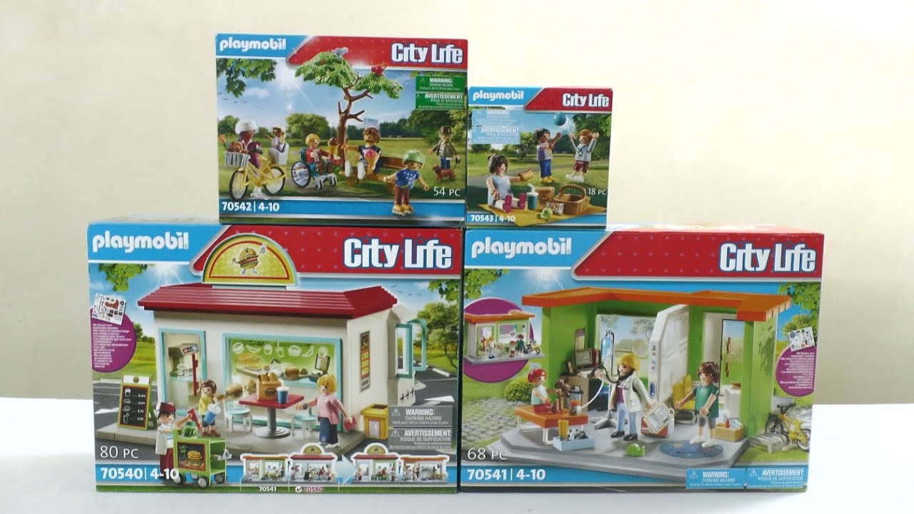 Unboxing Playmobil : Ma petite ville (2021) – 70540, 70541, 70542, 70543