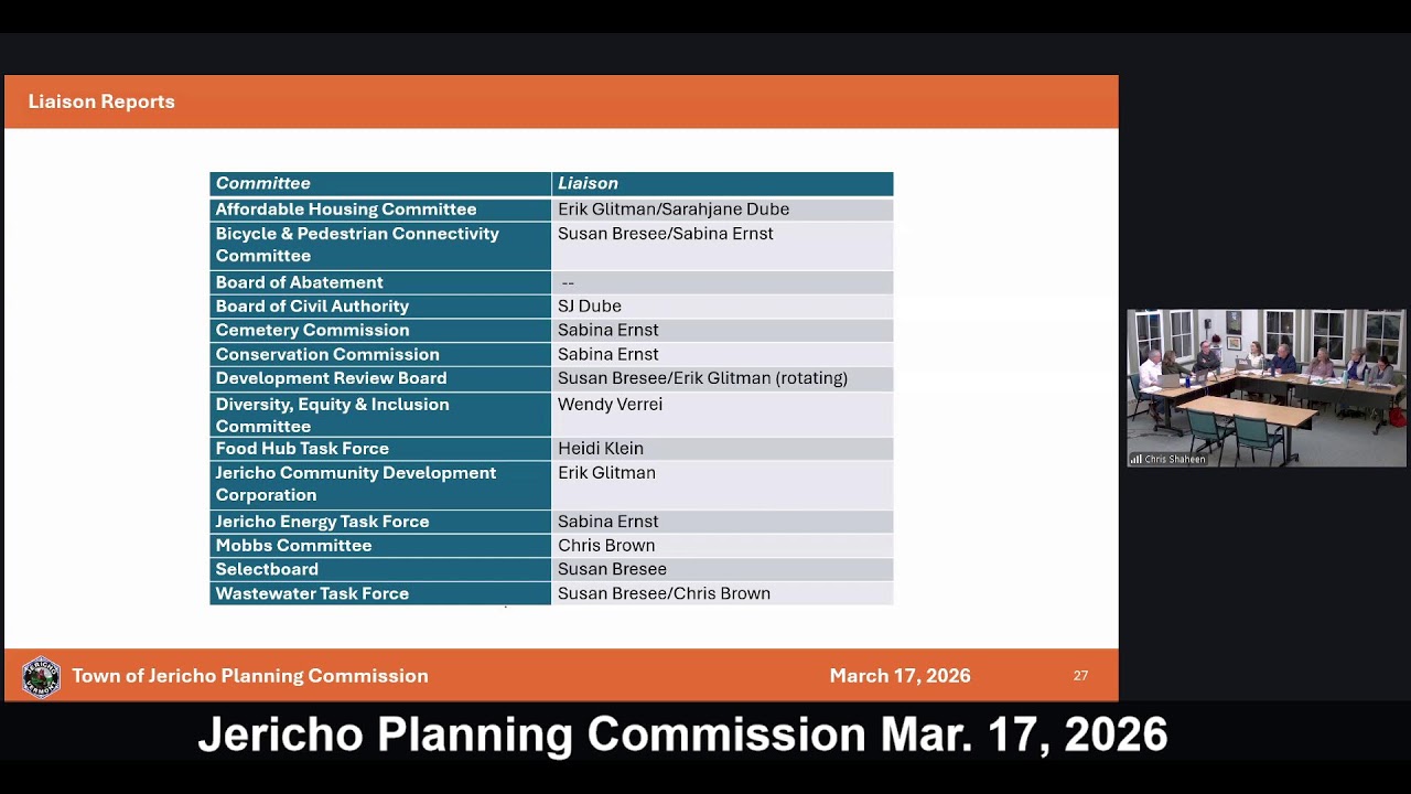 Jericho Planning Commission Mar. 17, 2026