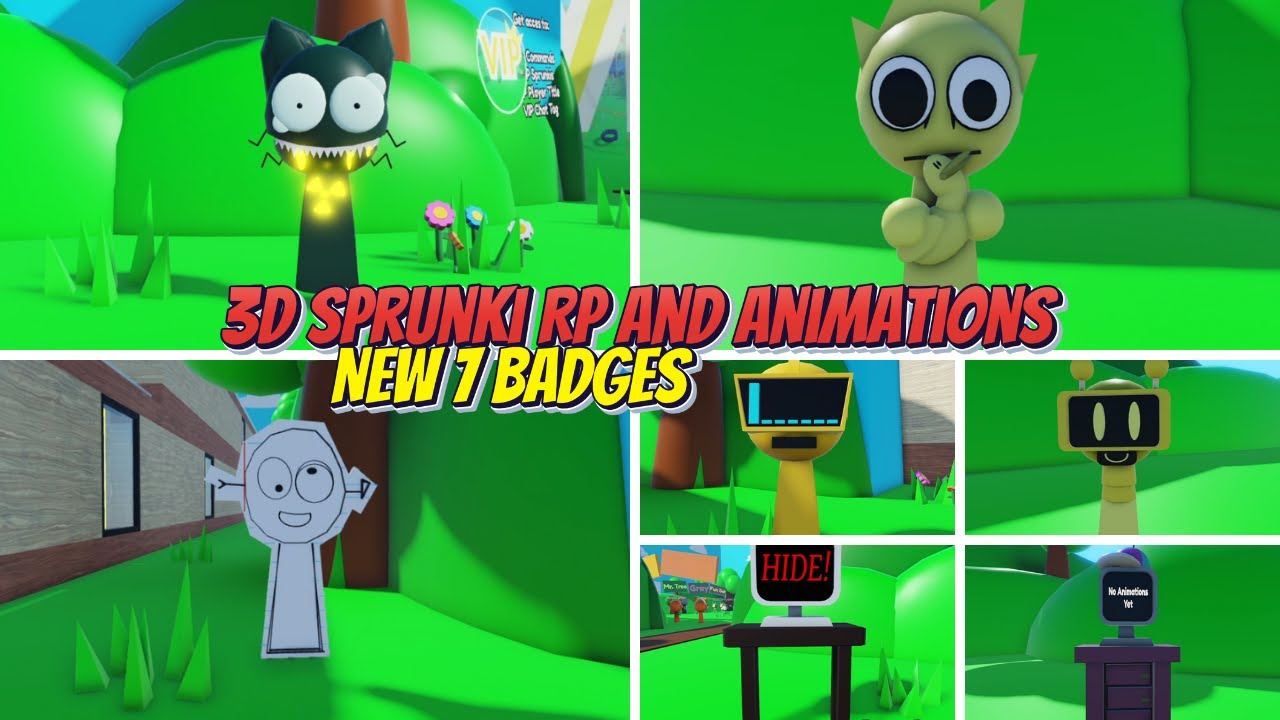 3D Sprunki RP And Animations - How To Get ALL New Update Sprunki Badges And Morphs ROBLOX (7 Badges)