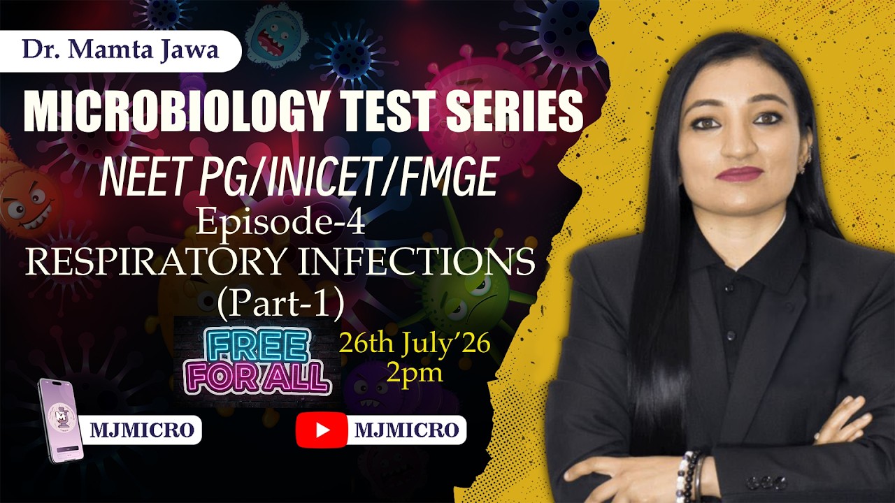 Microbiology Test Series Episode-4 | NEET PG | INICET | FMGE | Dr. Mamta Jawa
