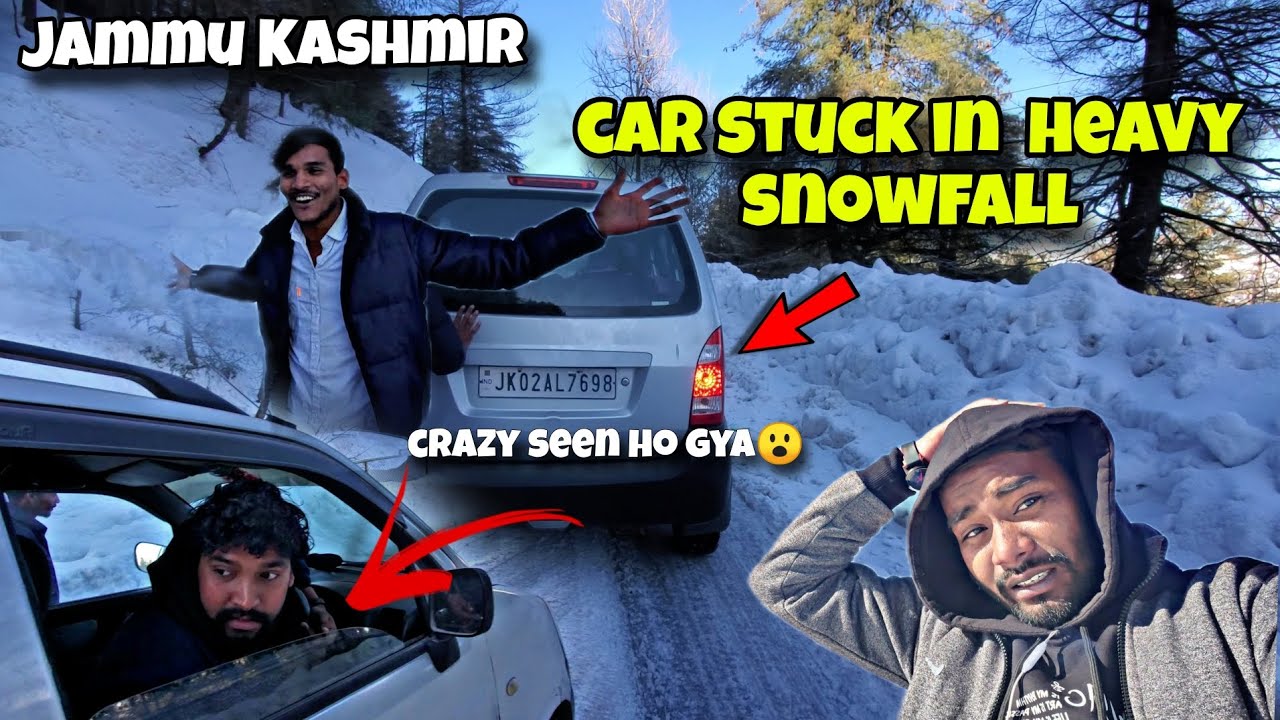 🥵GUYS CAR FAS GYI BARF ME!😮(Snowfall In patnitop2026!🥵(Jammu tawi)
