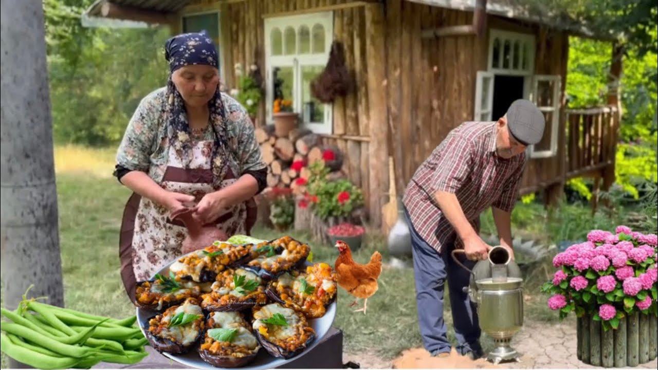 🍆 Фаршированные Баклажаны от Бабушки — Рецепт на Свежем Воздухе! 🌿🔥