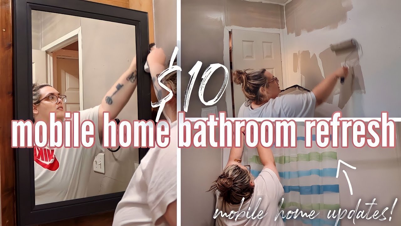 MOBILE HOME UPDATES ON A BUDGET | $10 single wide bathroom refresh | SPEND THE DAY WITH ME!