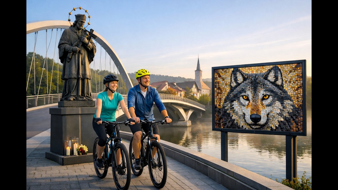 kleine eBike Tour Erftstadt mit interessanten Infos zu dem hl. Nepomuk und dem Wolfsmosaik