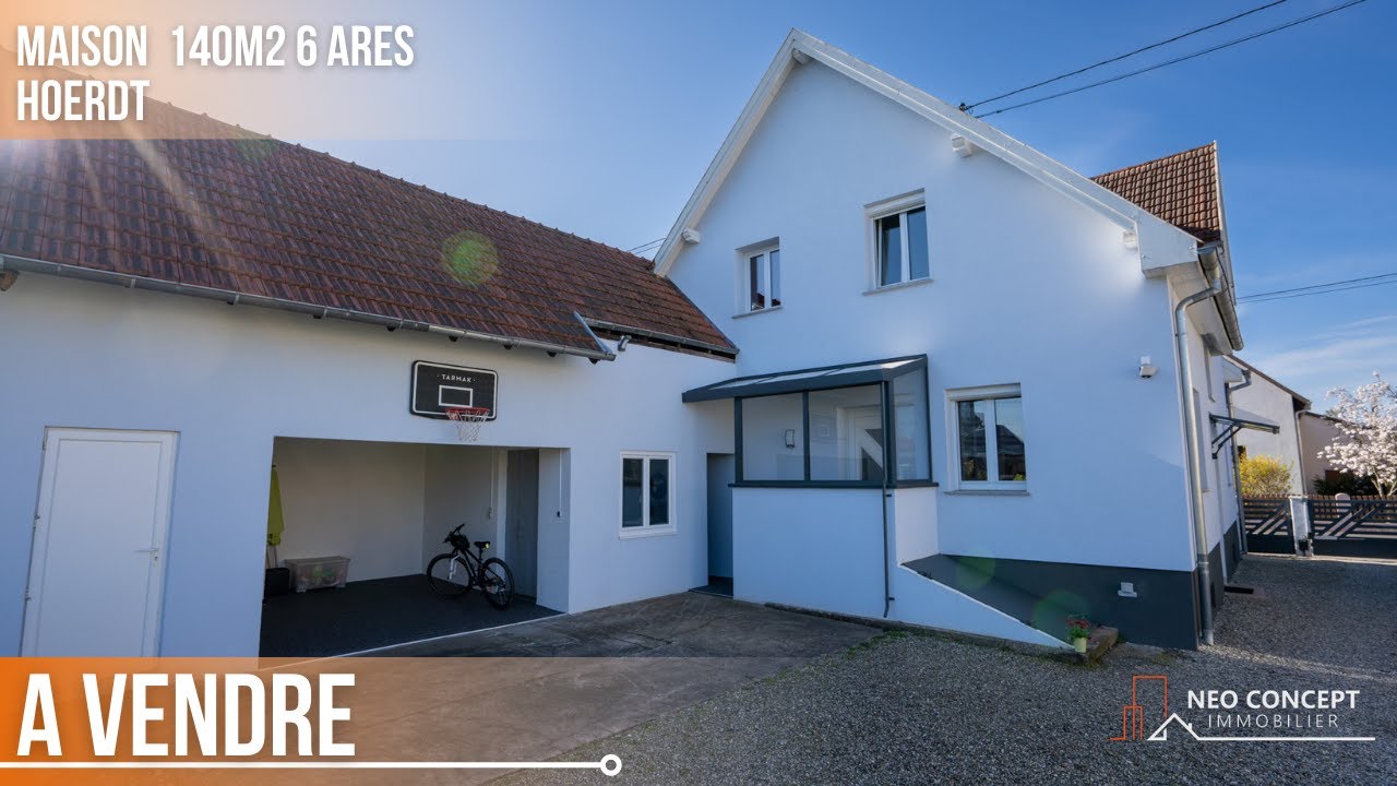 Maison individuelle  de 140m2 sur 6 ares de terrain avec 5 chambres à HOERDT(67720) prox Brumath
