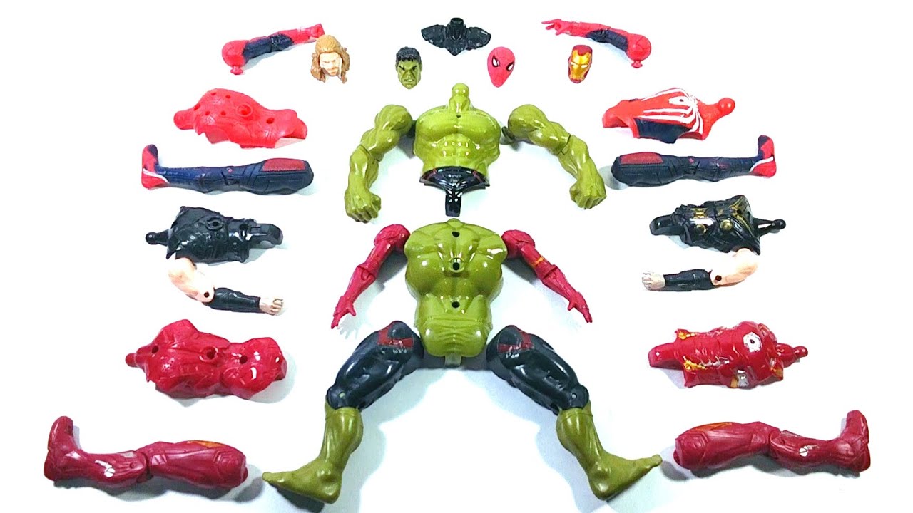 AVENGERS SUPERHERO TOYS HULK SMASH VS SPIDER-MAN MILES MORALES VS CAPTAIN THOR VS IRONMAN...