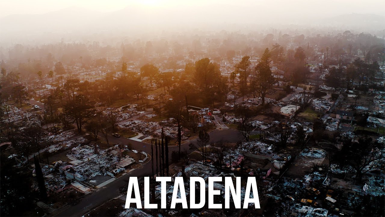 Eaton Fire Aftermath in Altadena, March 2025 | 4K Aerial Footage