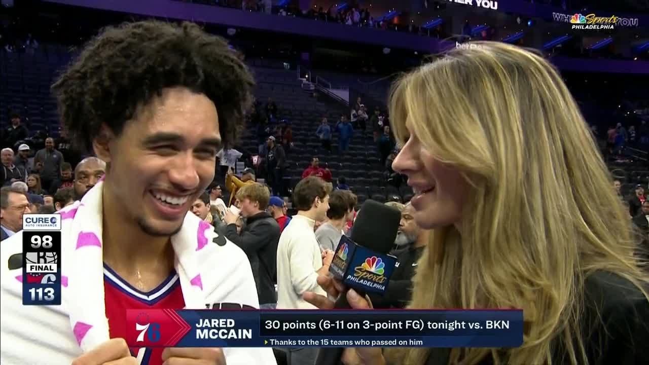 Jared McCain confirms he mouthed 'I'm the rookie of the year' vs. Nets 👀 | NBA on ESPN