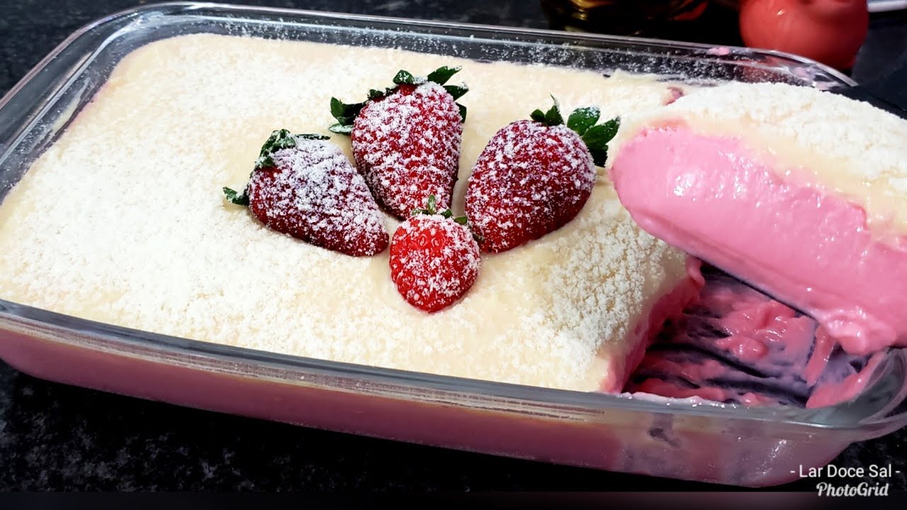 SOBREMESA INCRÍVEL! MOUSSE DE MORANGO COM CHOCOLATE BRANCO FÁCIL E DELICIOSA